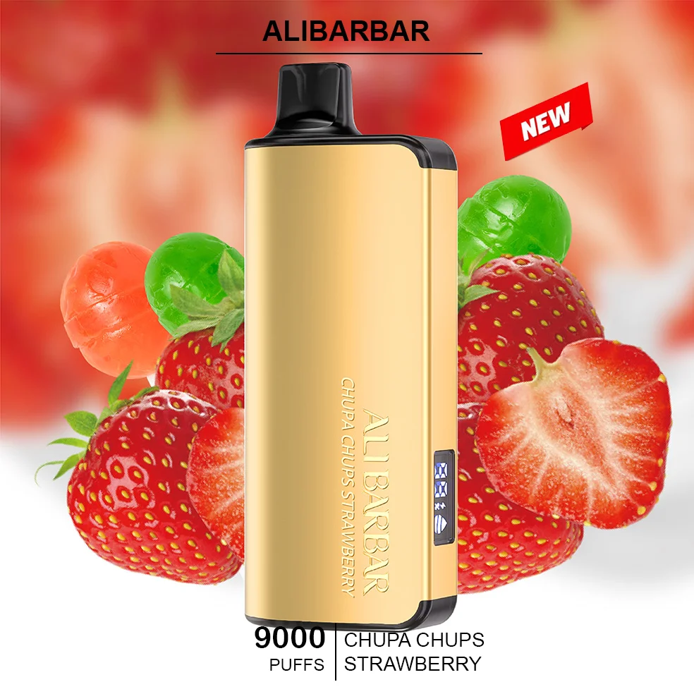alibarbar ingot chupa chups strawberry – 9000 puffs 1.webp