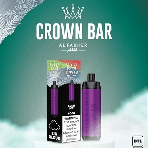 crown bar alfakher lush ice 8000 puffs 1.webp
