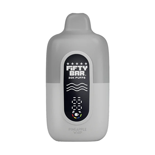 fifty bar silver series 2mg nic 20k puff disposable pineapple whip.jpg fifty bar silver series 2mg nic 20k puff disposable pineapple whip.jpg